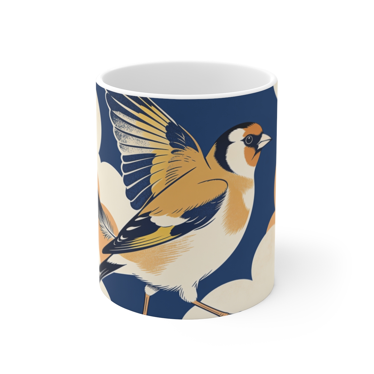 HD Goldfinch crossing the scene with one wing lifted Ceramic Mug 11oz