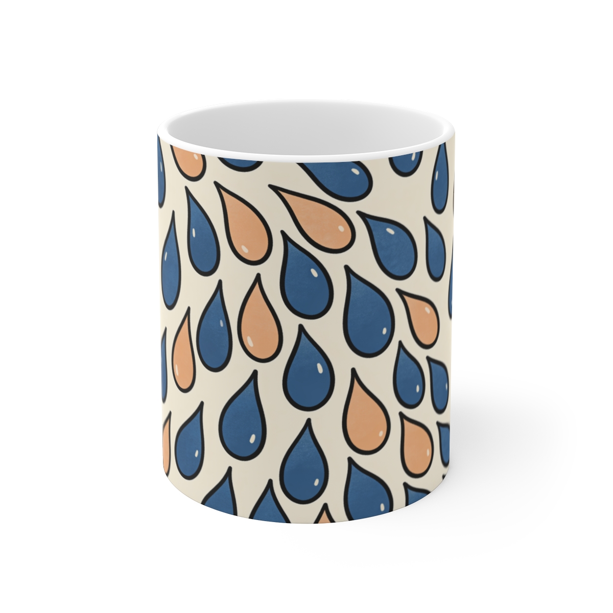 HD Uneven raindrop ovals gathering into a broad diagonal band Ceramic Mug 11oz