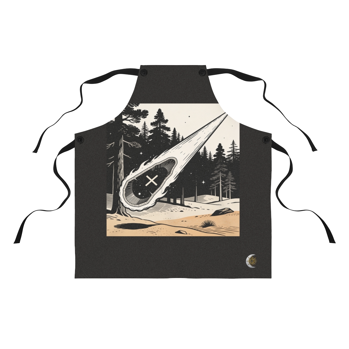 HD Long-tailed comet divided into an unlabelled internal cross-section Polyester Kitchen Apron