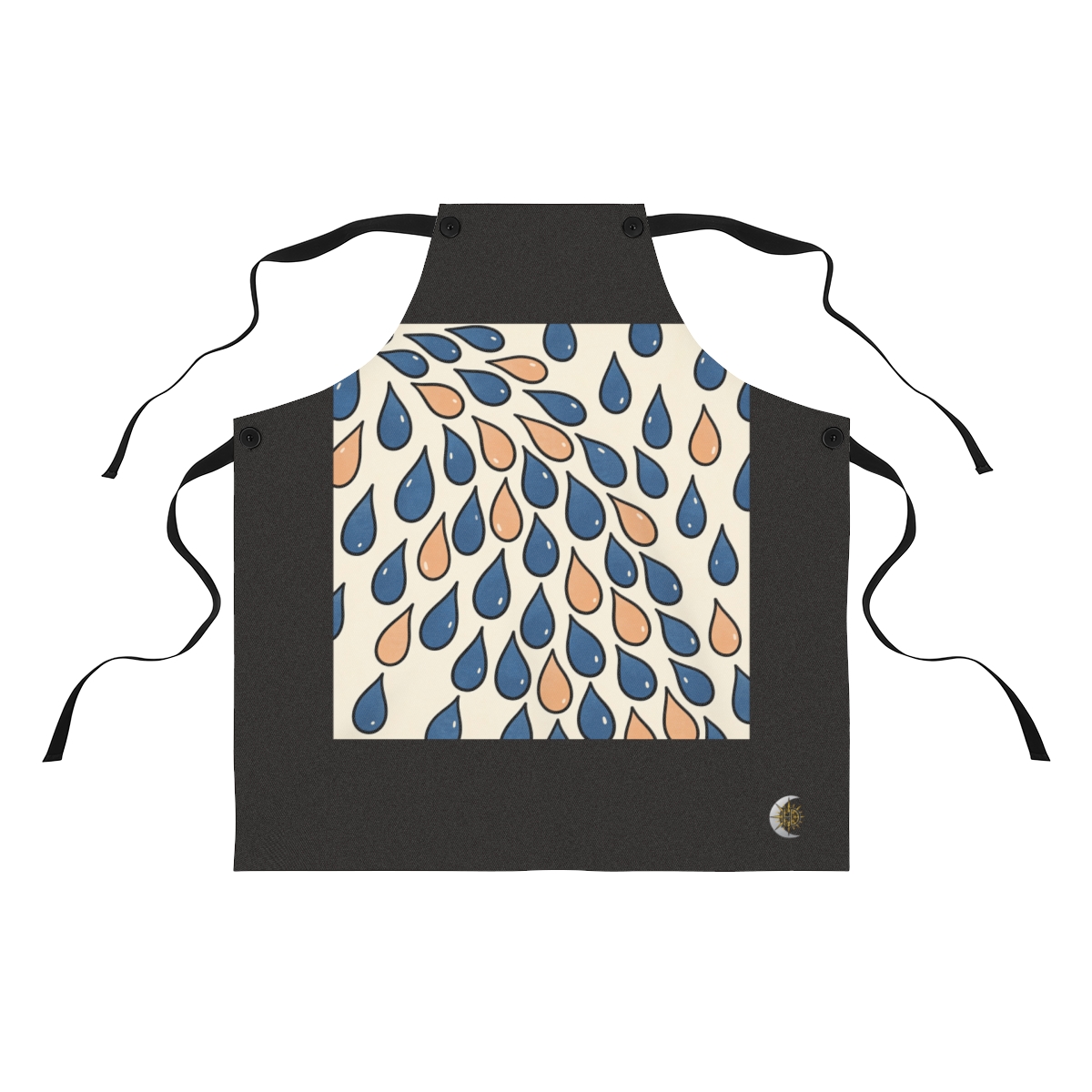 HD Uneven raindrop ovals gathering into a broad diagonal band Polyester Kitchen Apron