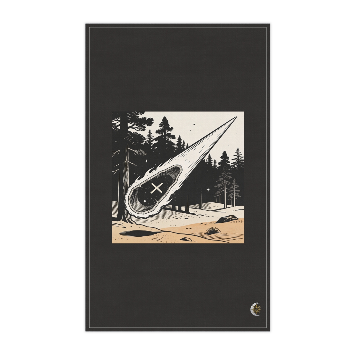 HD Long-tailed comet divided into an unlabelled internal cross-section 100% Cotton Twill Tea Towel