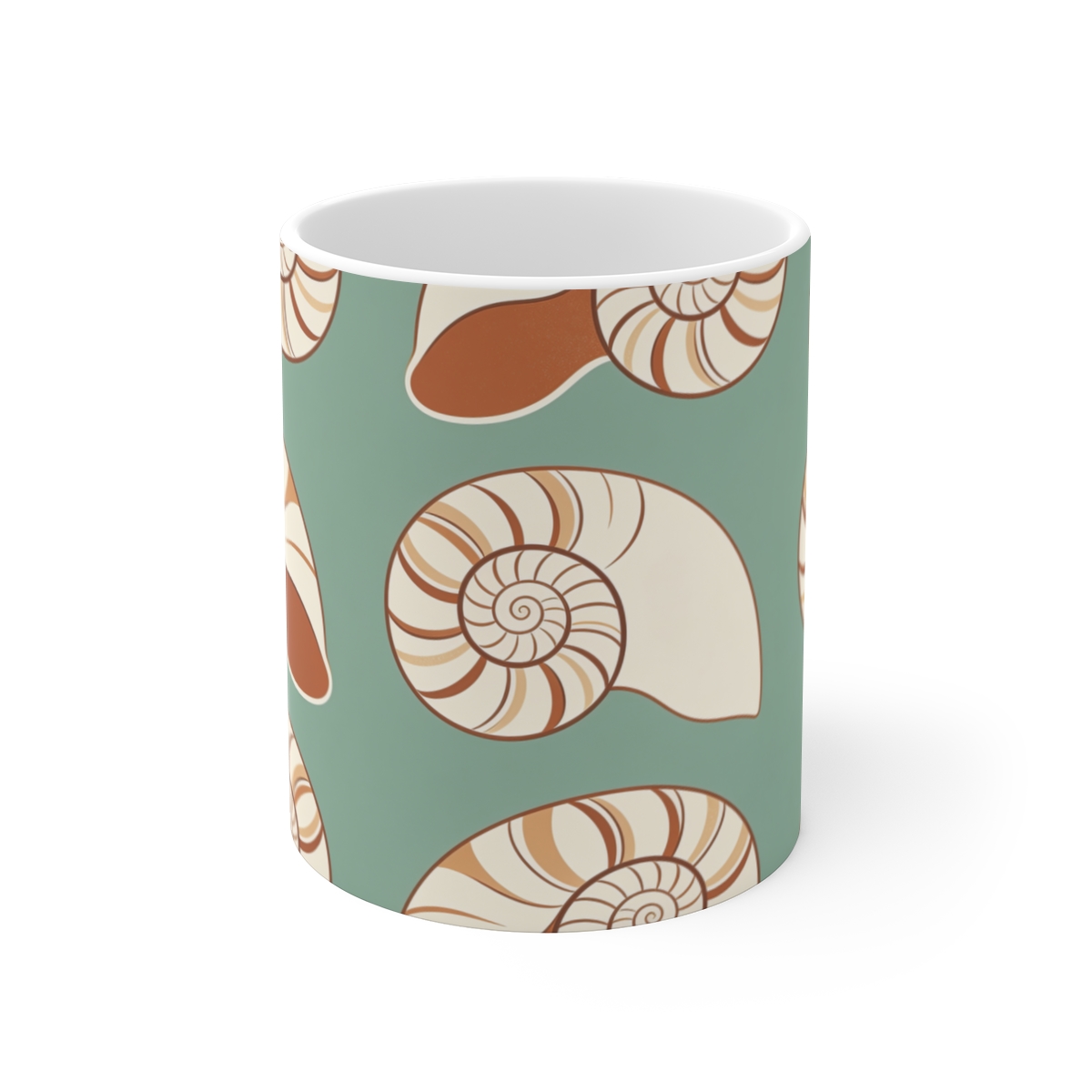 HD Shell-section spirals alternating dense clusters with empty lanes Ceramic Mug 11oz