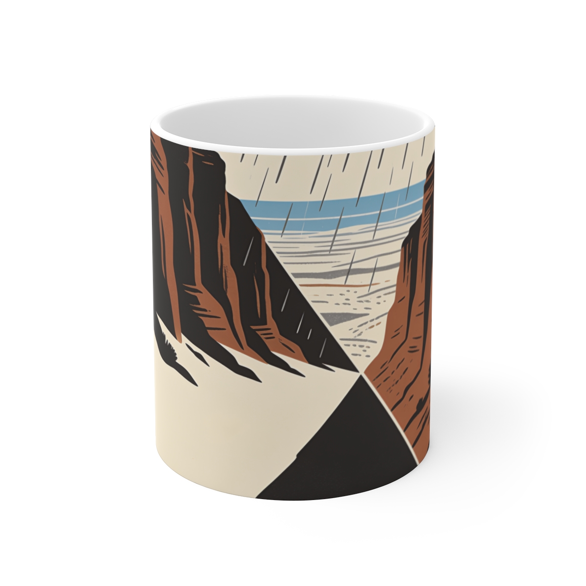 HD Slot canyon dividing the image along a steep diagonal Ceramic Mug 11oz