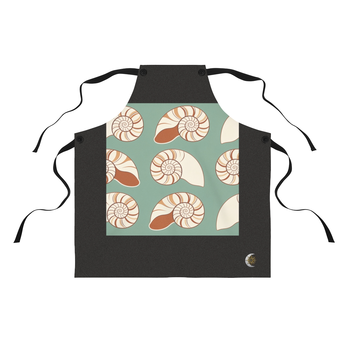 HD Shell-section spirals alternating dense clusters with empty lanes Polyester Kitchen Apron