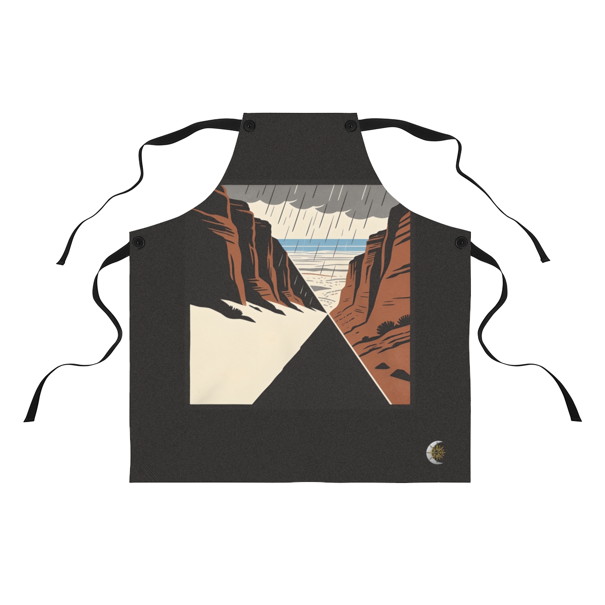 HD Slot canyon dividing the image along a steep diagonal Polyester Kitchen Apron