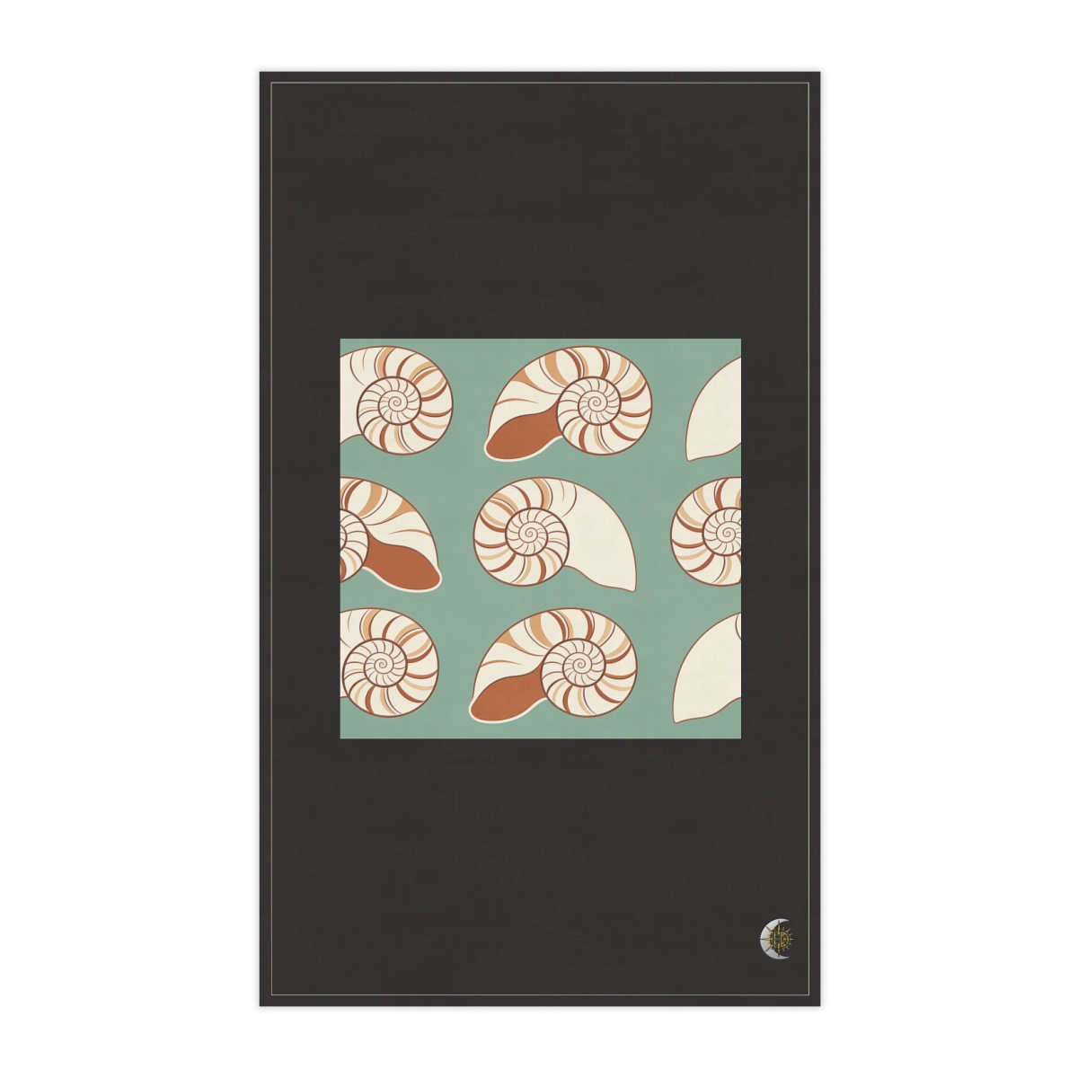 HD Shell-section spirals alternating dense clusters with empty lanes 100% Cotton Twill Tea Towel