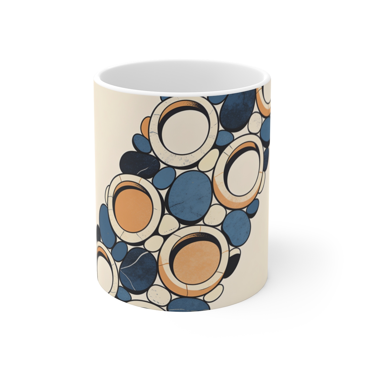 HD Pebble rings gathering into a broad diagonal band Ceramic Mug 11oz