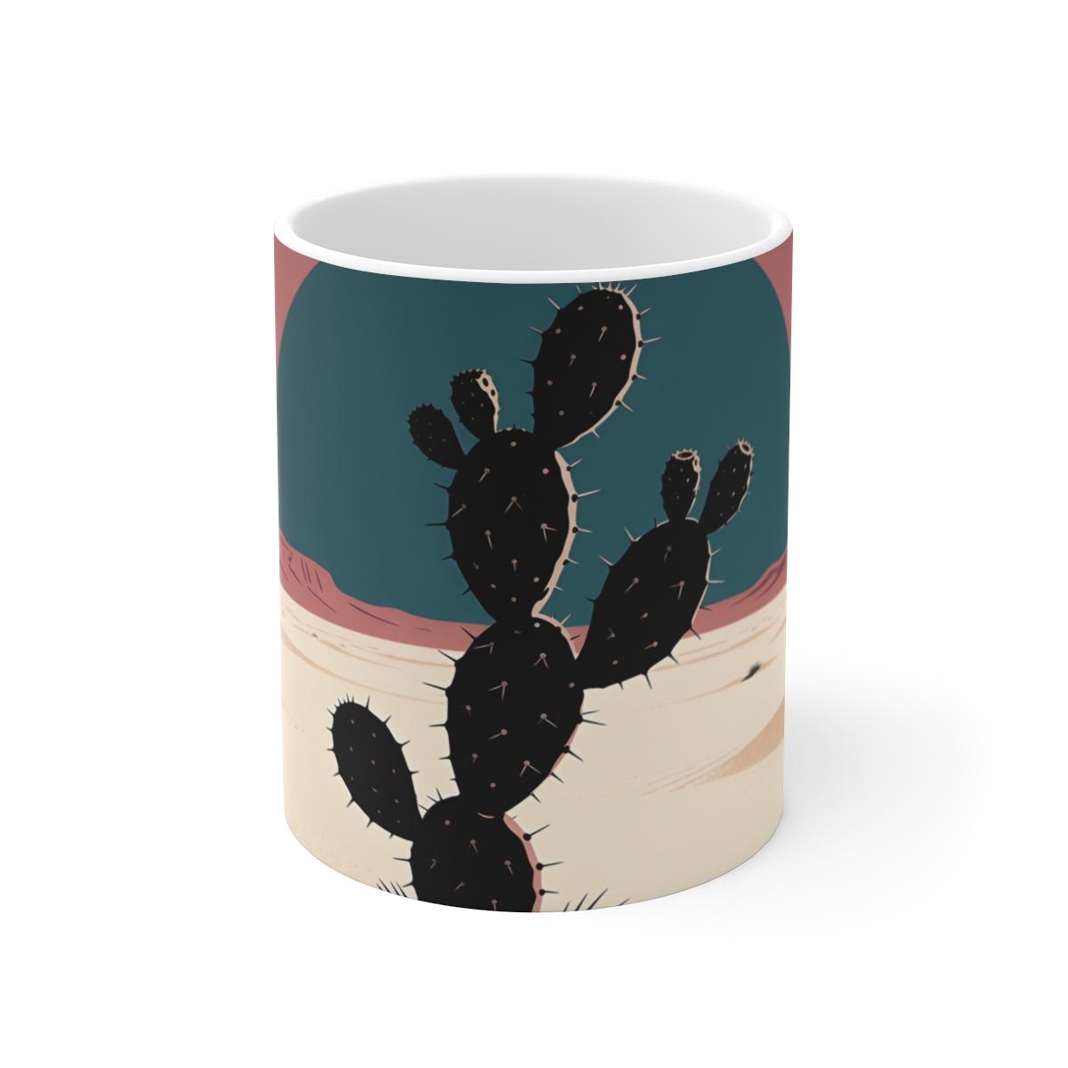 HD Prickly pear crossing a large semicircle of dusk sky Ceramic Mug 11oz