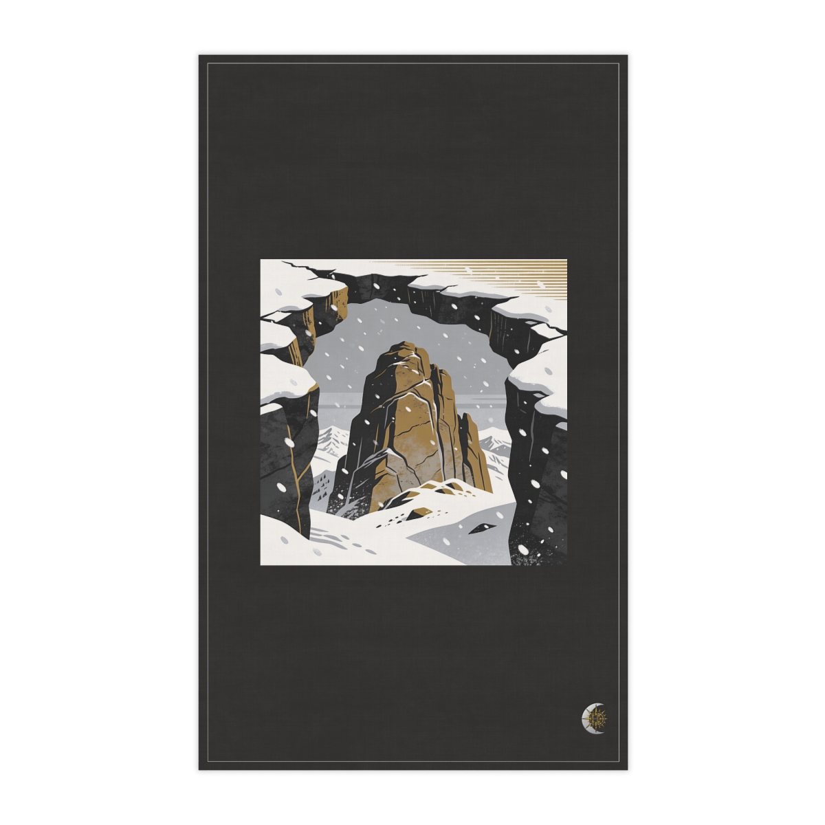 HD Granite massif framed by a broken foreground rock edge 100% Cotton Twill Tea Towel