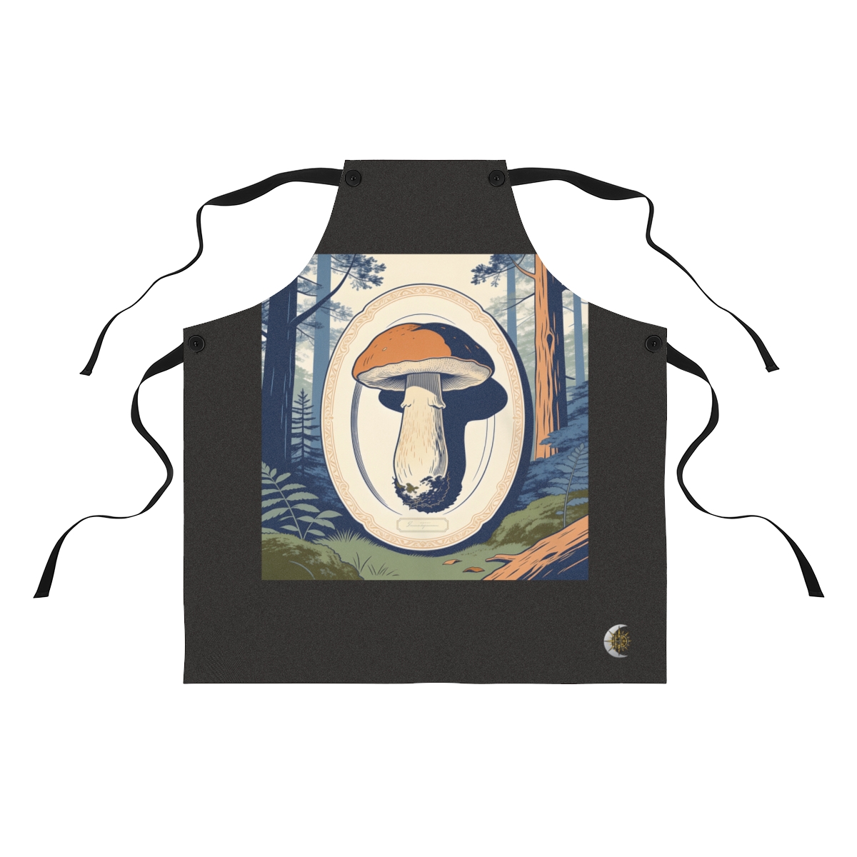 HD Woodland bolete shown in a large cap-and-stem sectional study Polyester Kitchen Apron