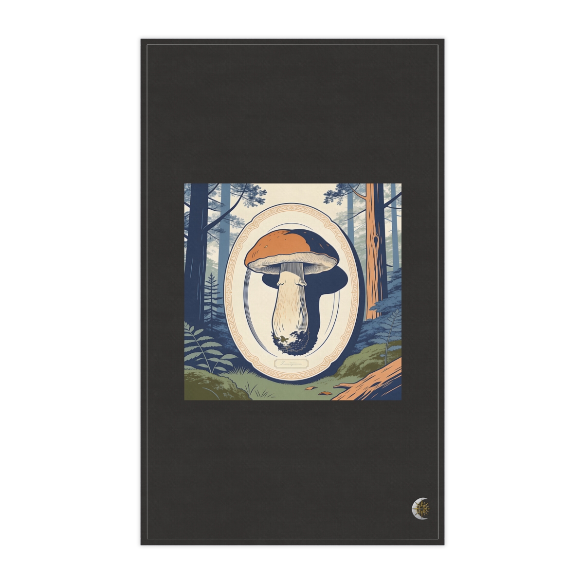 HD Woodland bolete shown in a large cap-and-stem sectional study 100% Cotton Twill Tea Towel