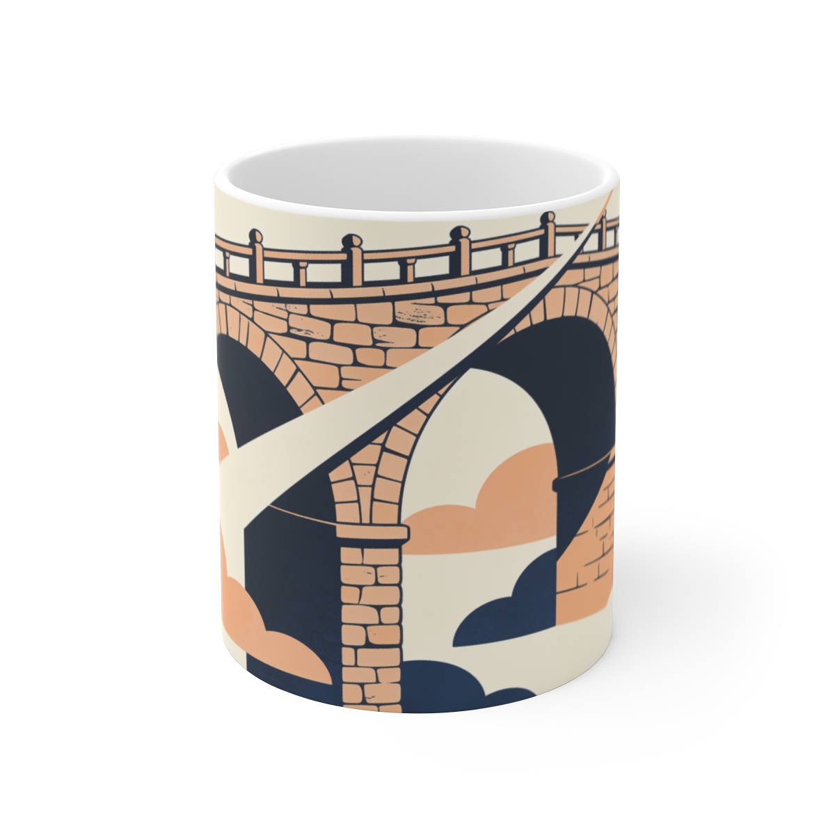 HD Stone footbridge crossed by a gentle diagonal breeze Ceramic Mug 11oz