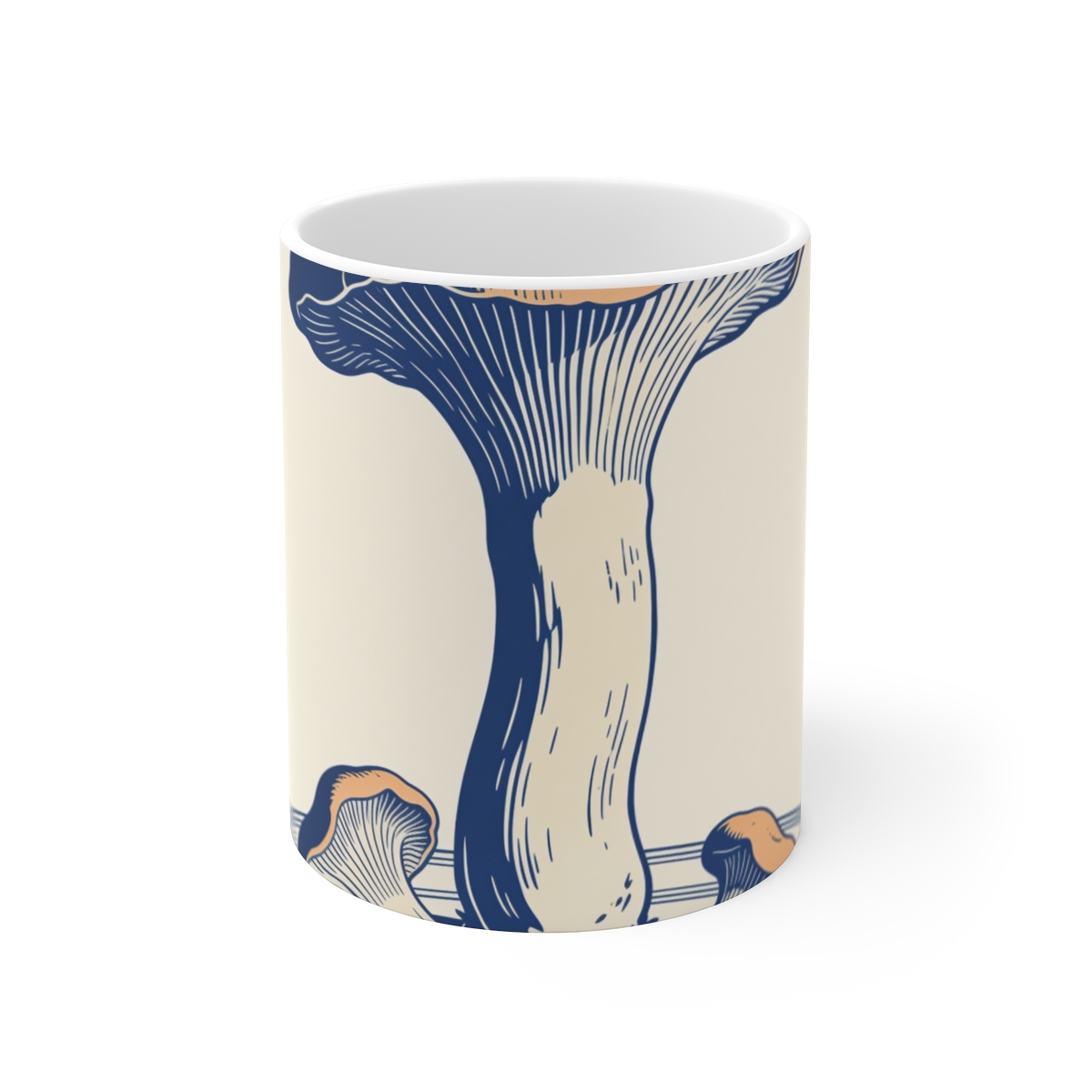 HD Chanterelles shown in a large cap-and-stem sectional study Ceramic Mug 11oz
