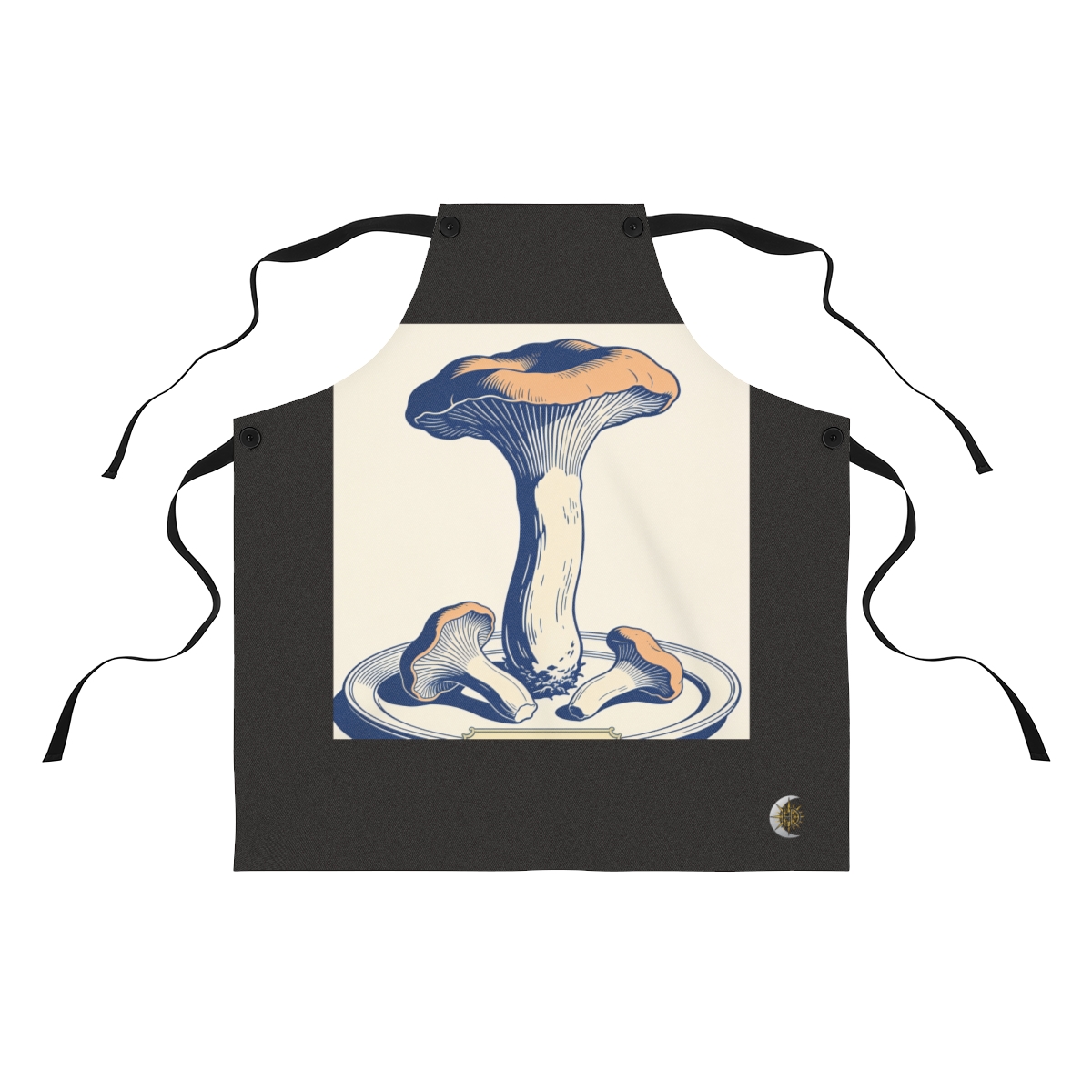 HD Chanterelles shown in a large cap-and-stem sectional study Polyester Kitchen Apron