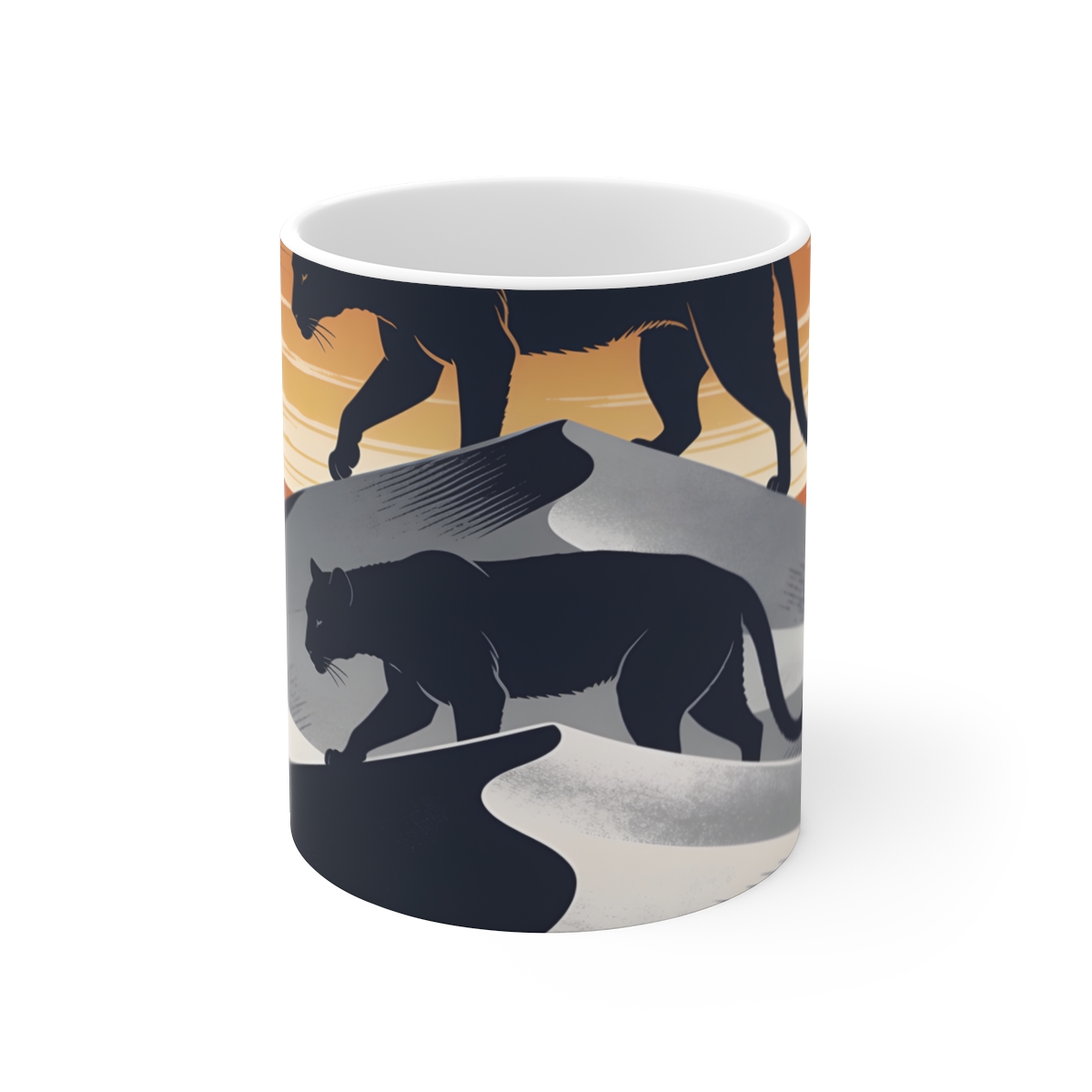 HD Dune crest reduced to three interlocking silhouette layers Ceramic Mug 11oz