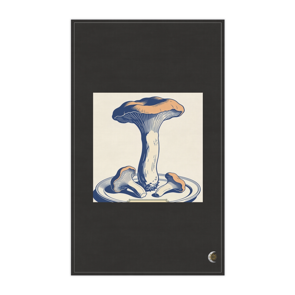 HD Chanterelles shown in a large cap-and-stem sectional study 100% Cotton Twill Tea Towel