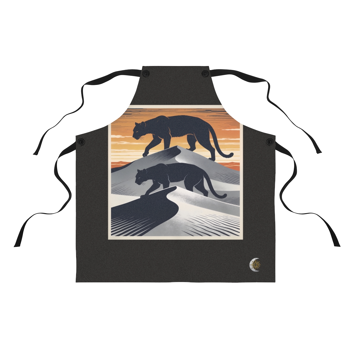 HD Dune crest reduced to three interlocking silhouette layers Polyester Kitchen Apron