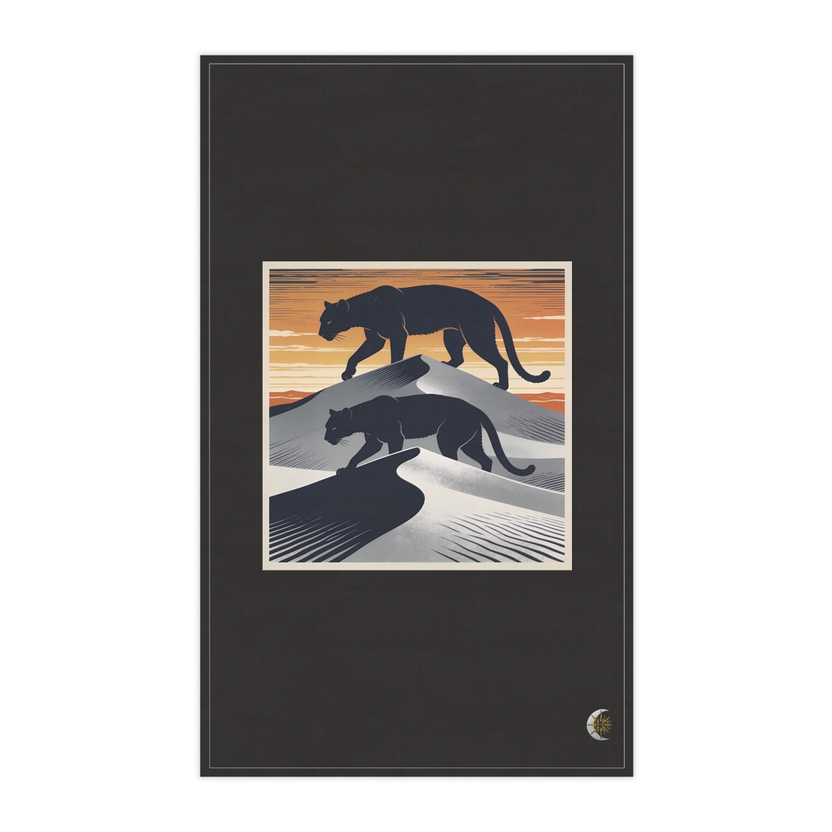 HD Dune crest reduced to three interlocking silhouette layers 100% Cotton Twill Tea Towel