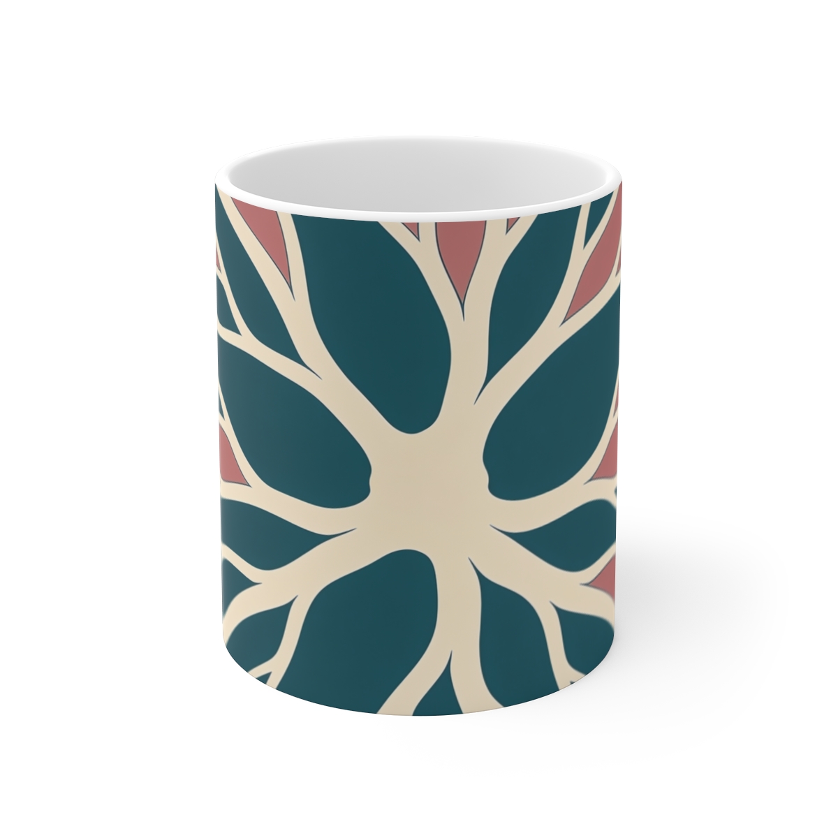 HD Fine root paths opening outward from an off-center quiet region Ceramic Mug 11oz