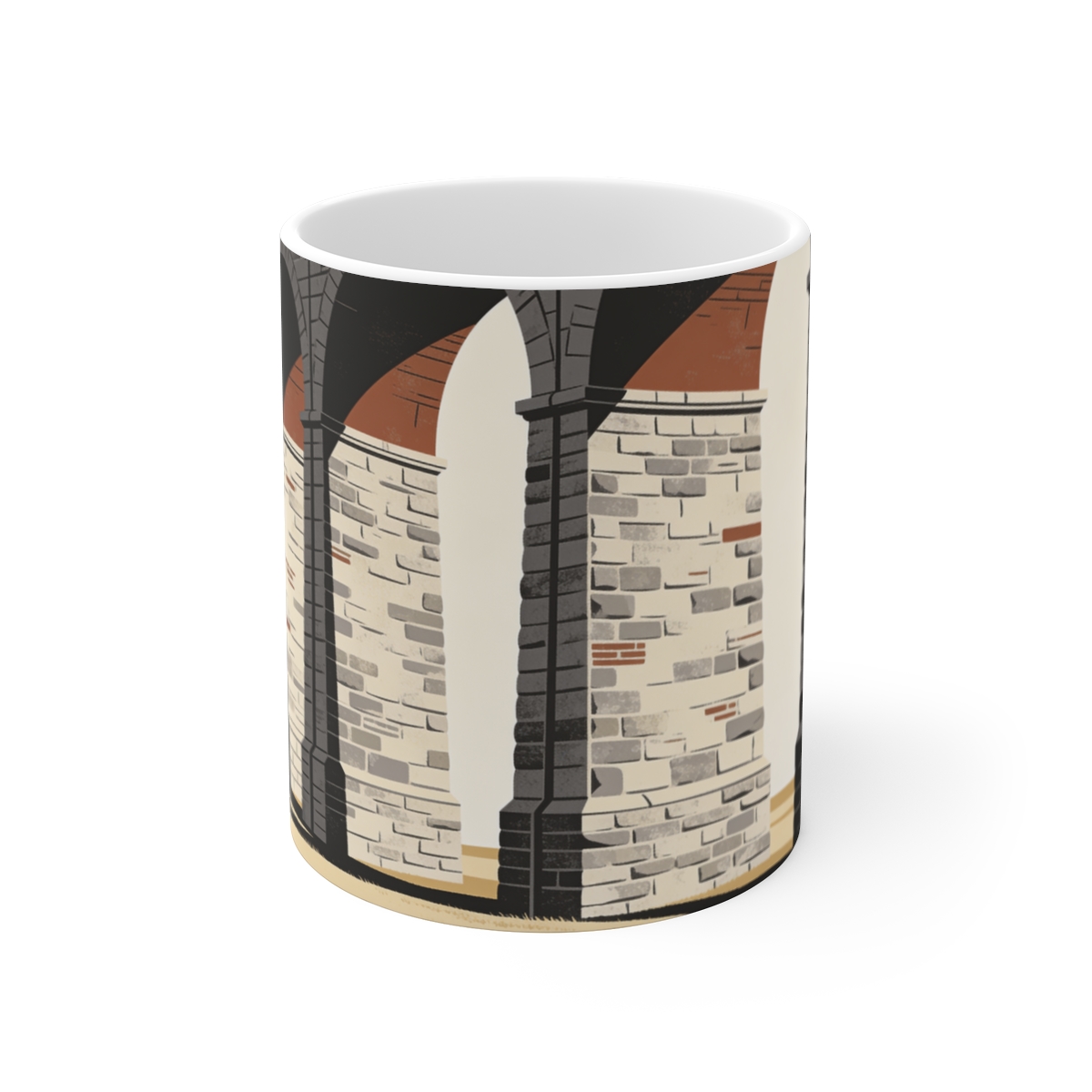 HD Stone viaduct shown as a precise side elevation Ceramic Mug 11oz