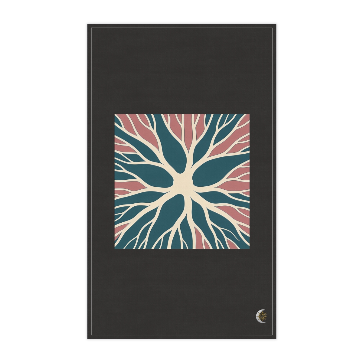 HD Fine root paths opening outward from an off-center quiet region 100% Cotton Twill Tea Towel