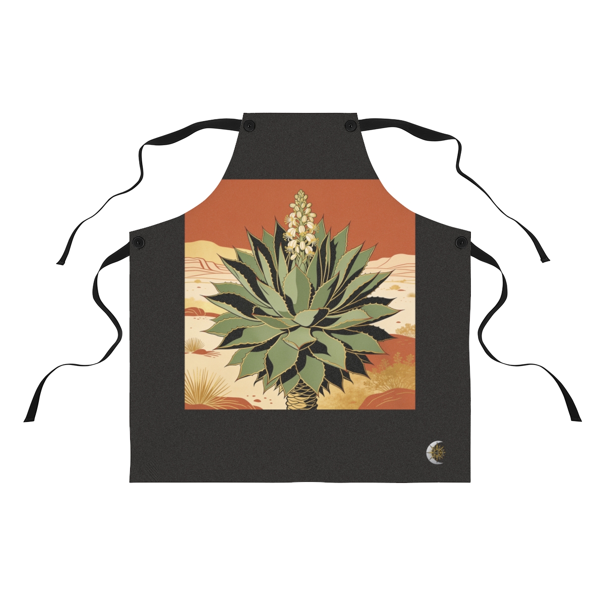 HD Flowering agave seen in a close radial growth study Polyester Kitchen Apron