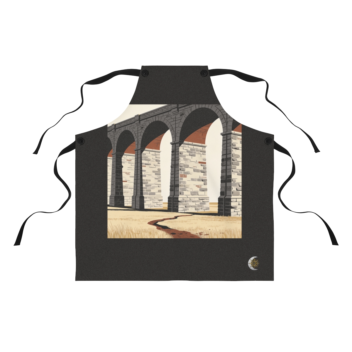 HD Stone viaduct shown as a precise side elevation Polyester Kitchen Apron