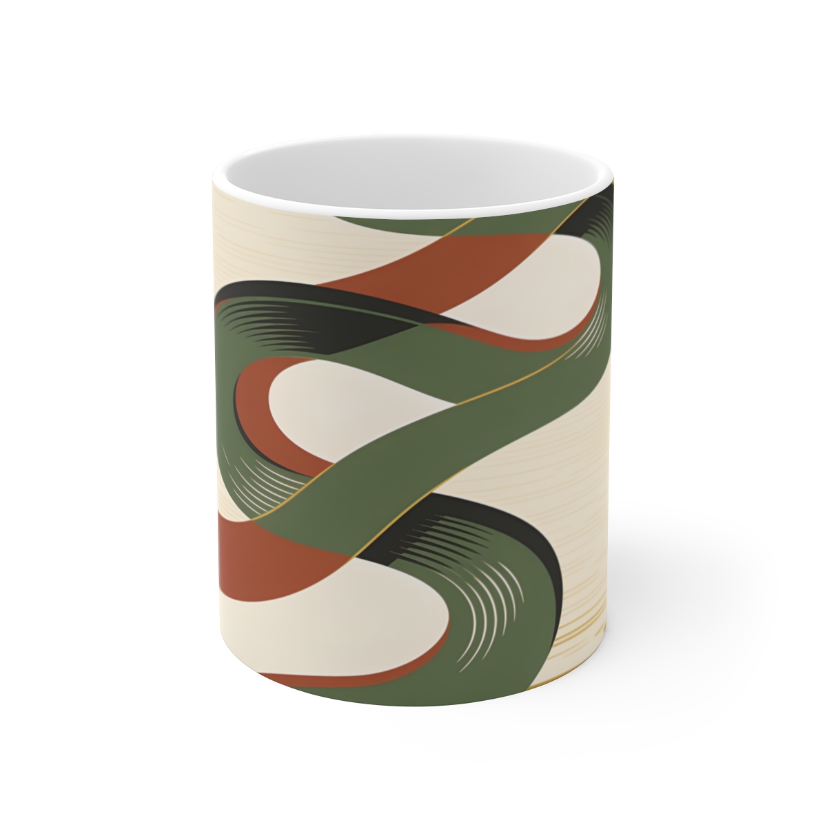HD Looping river bend reduced to elegant interlocking cut-shape curves Ceramic Mug 11oz