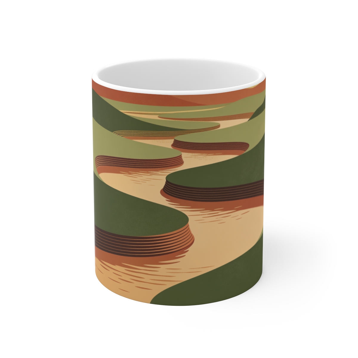 HD Tea-colored river reduced to stacked rounded color planes Ceramic Mug 11oz