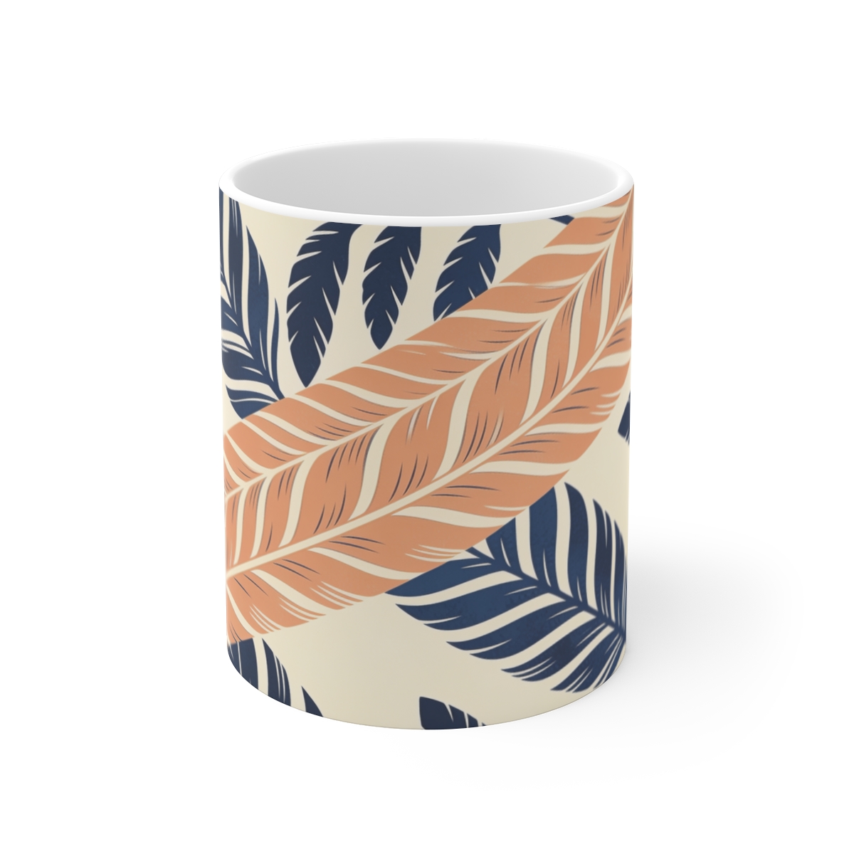 HD Feather-barb shapes gathering into a broad diagonal band Ceramic Mug 11oz