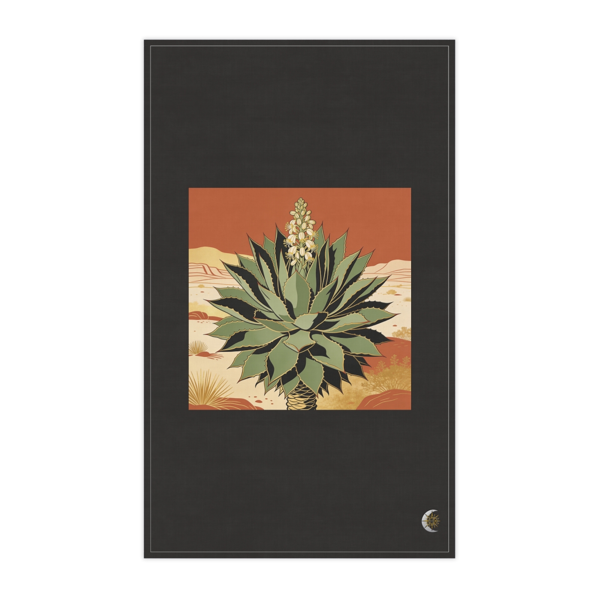 HD Flowering agave seen in a close radial growth study 100% Cotton Twill Tea Towel