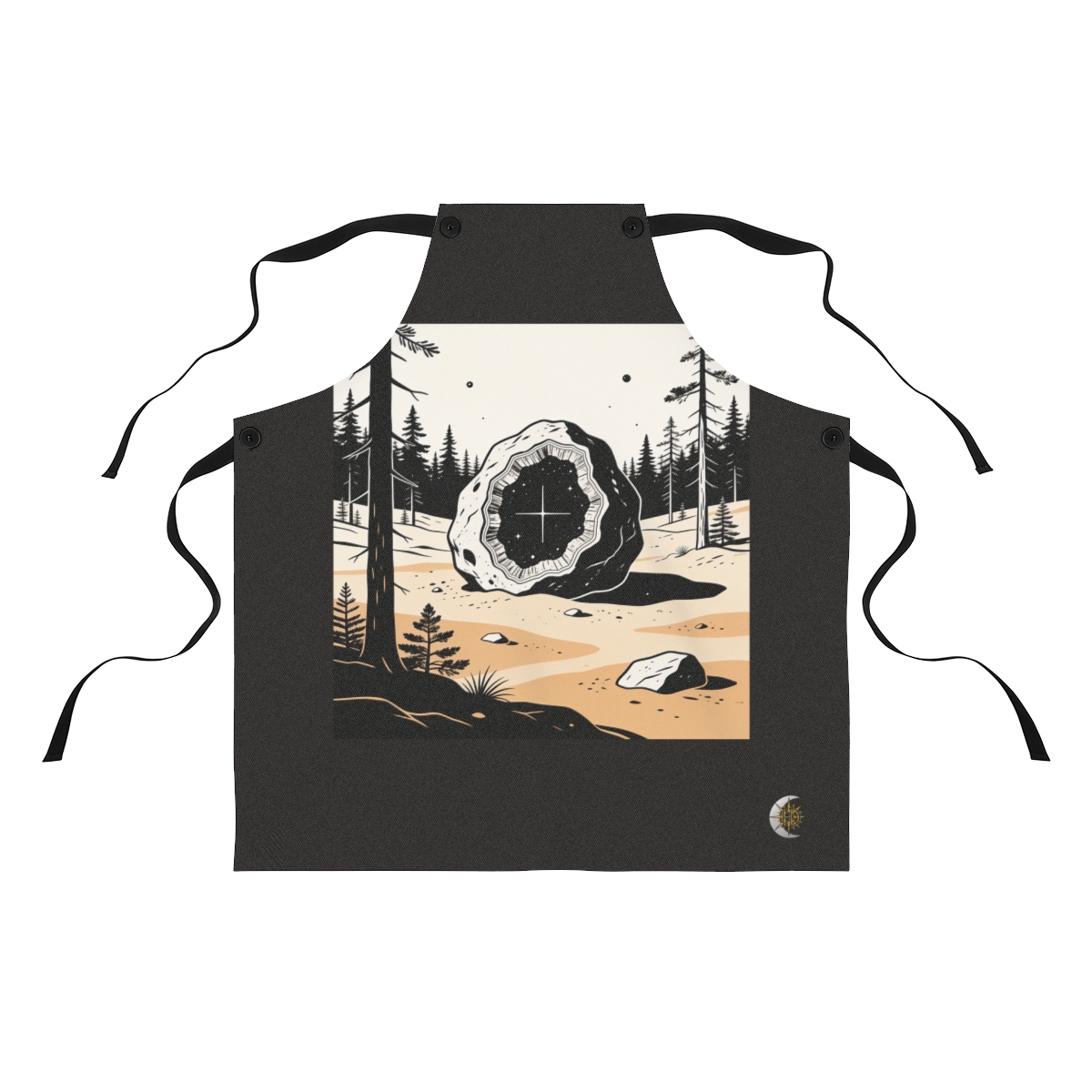 HD Interstellar rock divided into an unlabelled internal cross-section Polyester Kitchen Apron