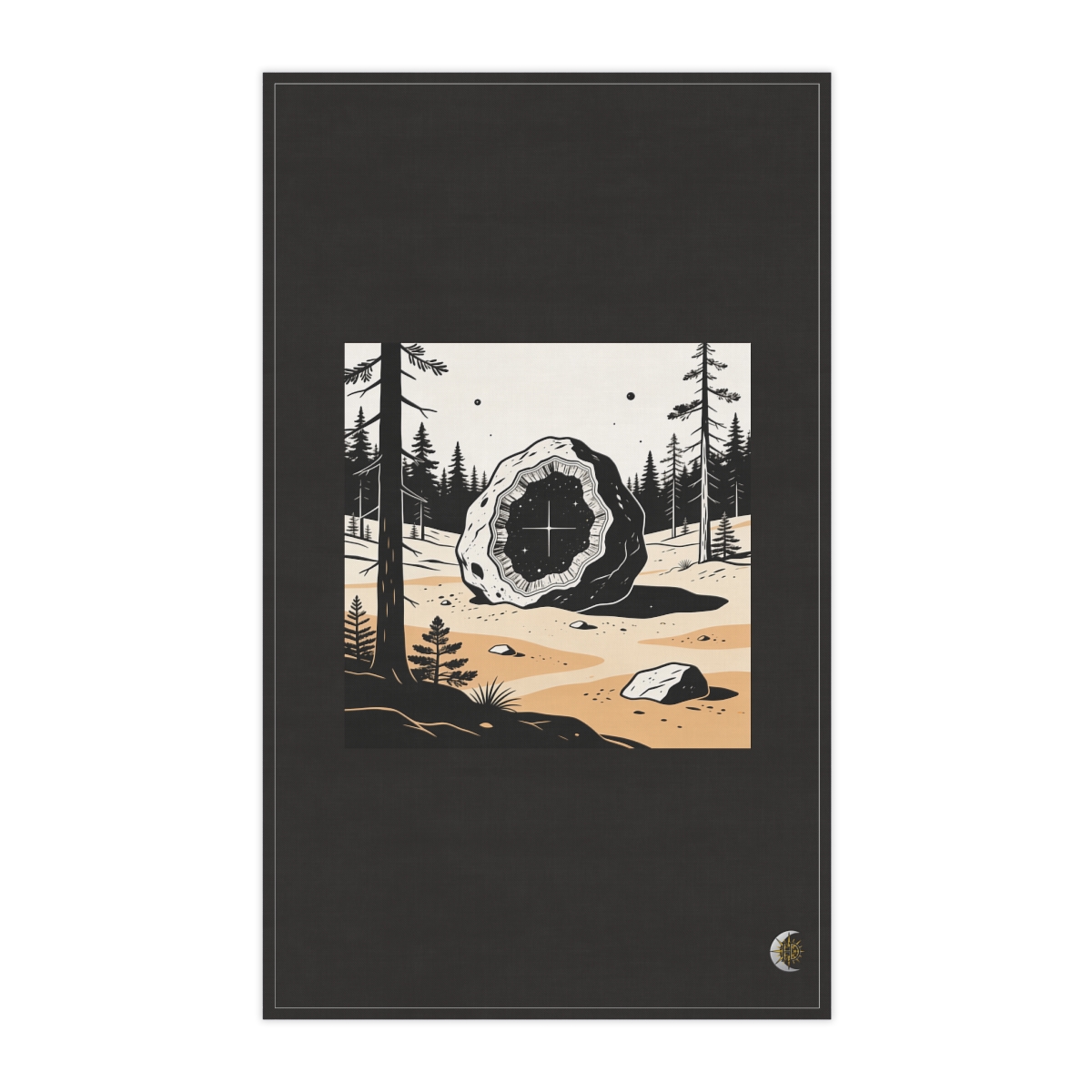 HD Interstellar rock divided into an unlabelled internal cross-section 100% Cotton Twill Tea Towel