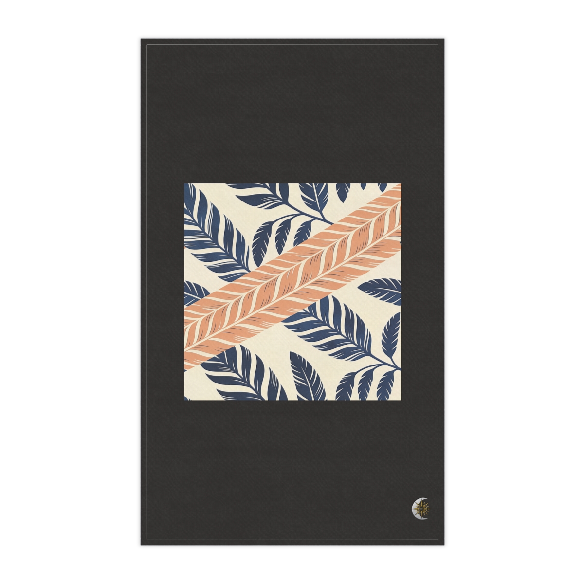 HD Feather-barb shapes gathering into a broad diagonal band 100% Cotton Twill Tea Towel