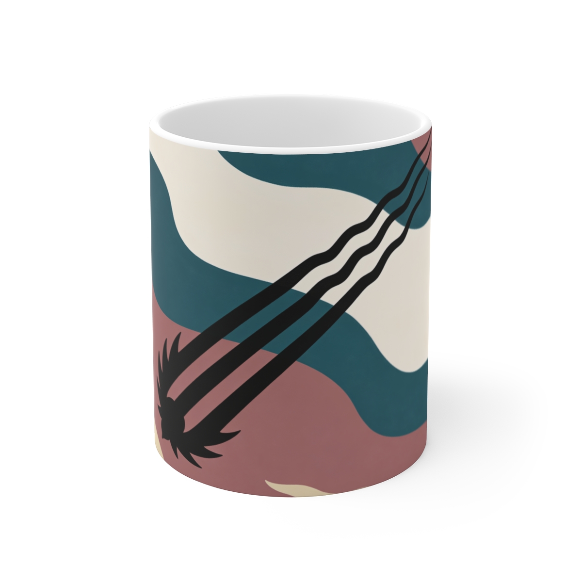 HD Ribbon-tailed comet crossed by three parallel wave lines Ceramic Mug 11oz