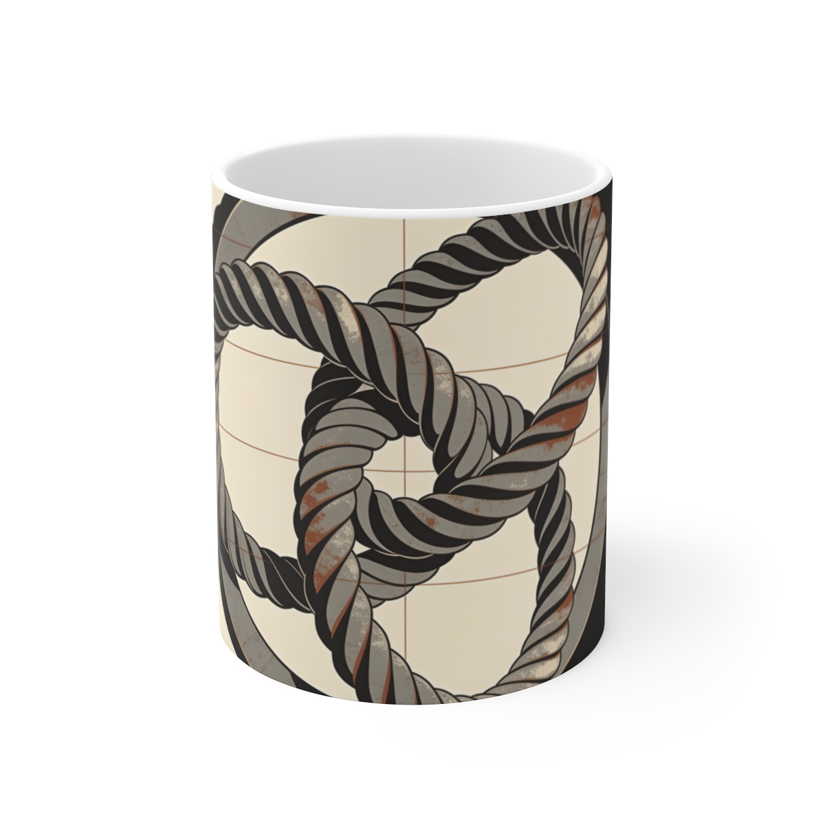 HD Wave-interference knot wrapped into an interrupted circular rhythm Ceramic Mug 11oz