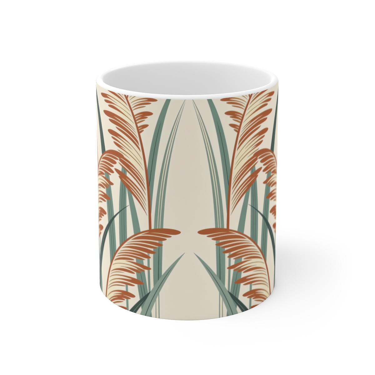 HD Long reed curves alternating dense clusters with empty lanes Ceramic Mug 11oz