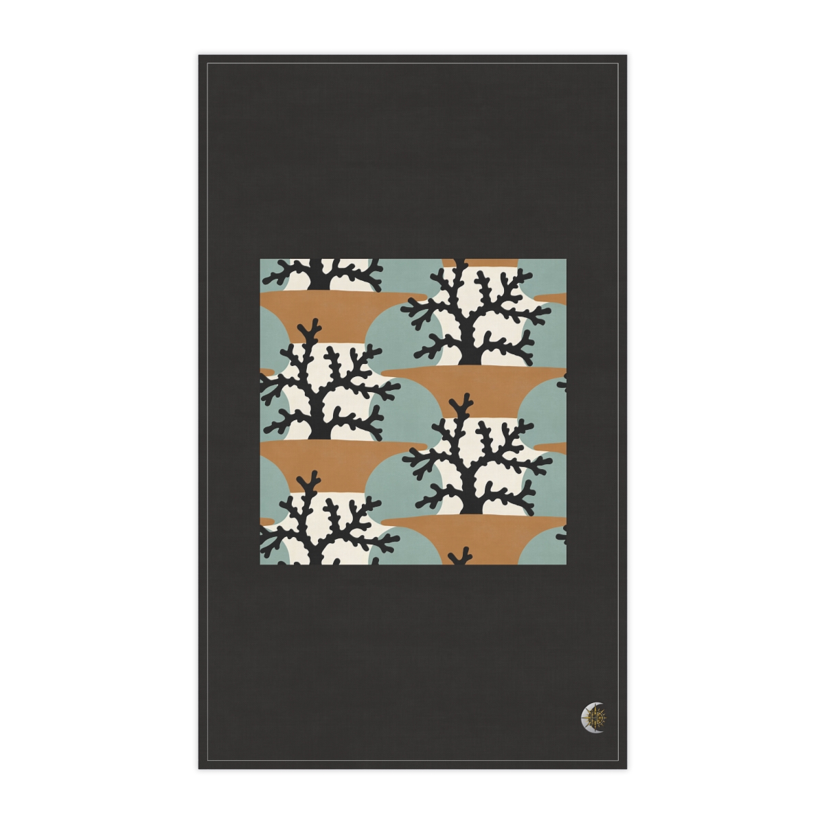 HD Coral-branch lattice forming a spacious staggered repeat 100% Cotton Twill Tea Towel