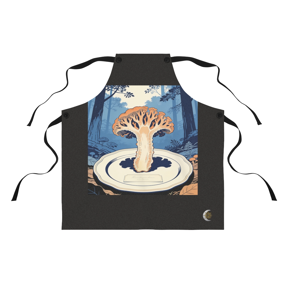HD Coral fungus shown in a large cap-and-stem sectional study Polyester Kitchen Apron
