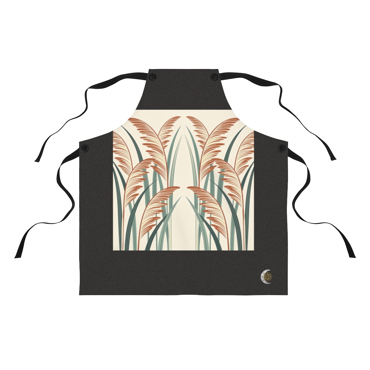 HD Long reed curves alternating dense clusters with empty lanes Polyester Kitchen Apron