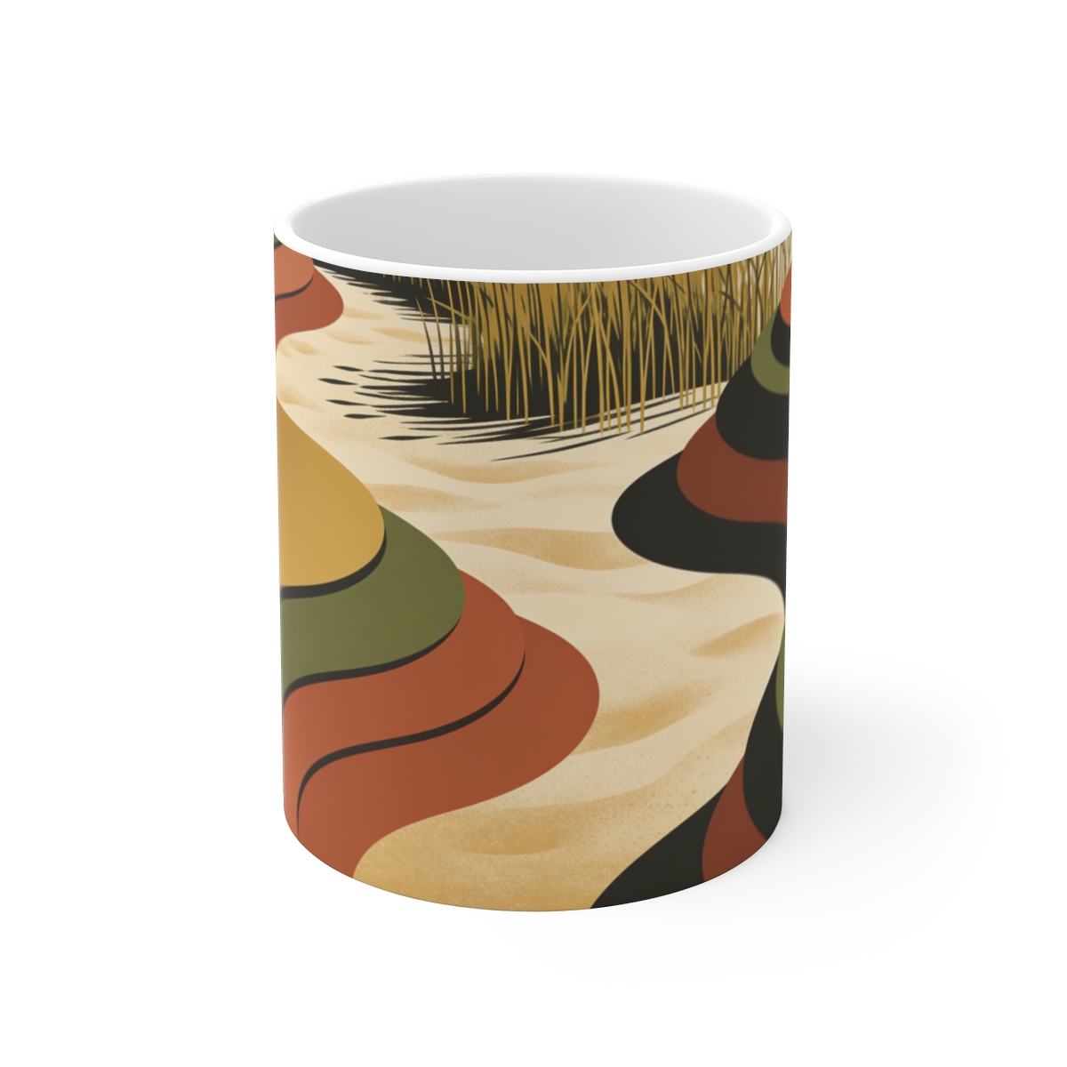 HD Sandy reed inlet reduced to stacked rounded color planes Ceramic Mug 11oz