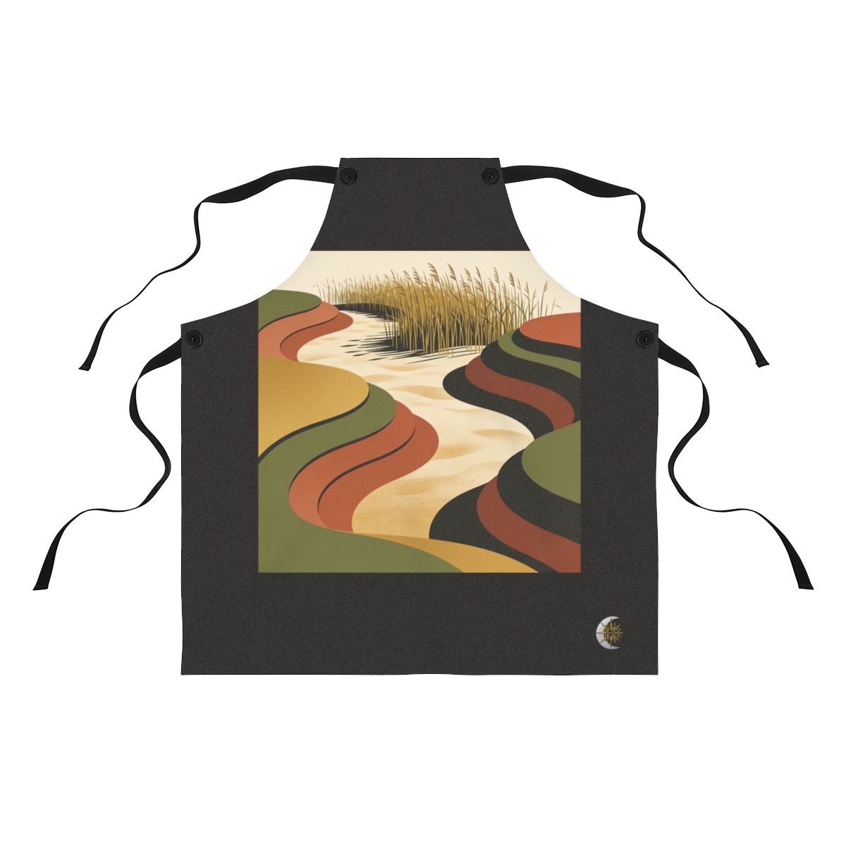 HD Sandy reed inlet reduced to stacked rounded color planes Polyester Kitchen Apron
