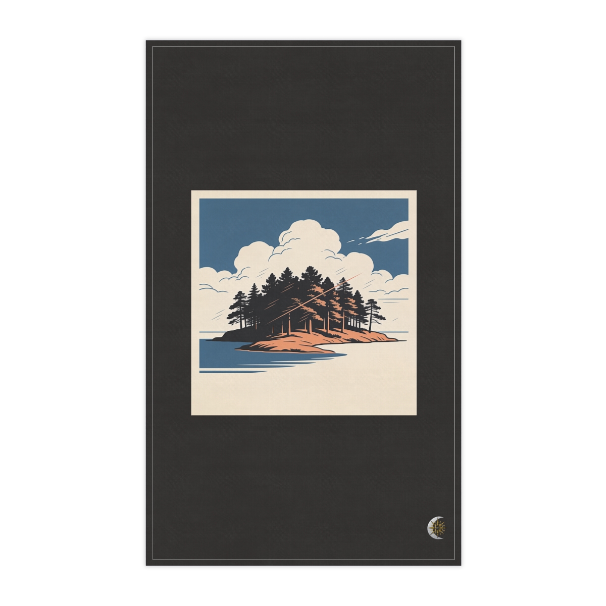 HD Wooded peninsula crossed by a gentle diagonal breeze 100% Cotton Twill Tea Towel