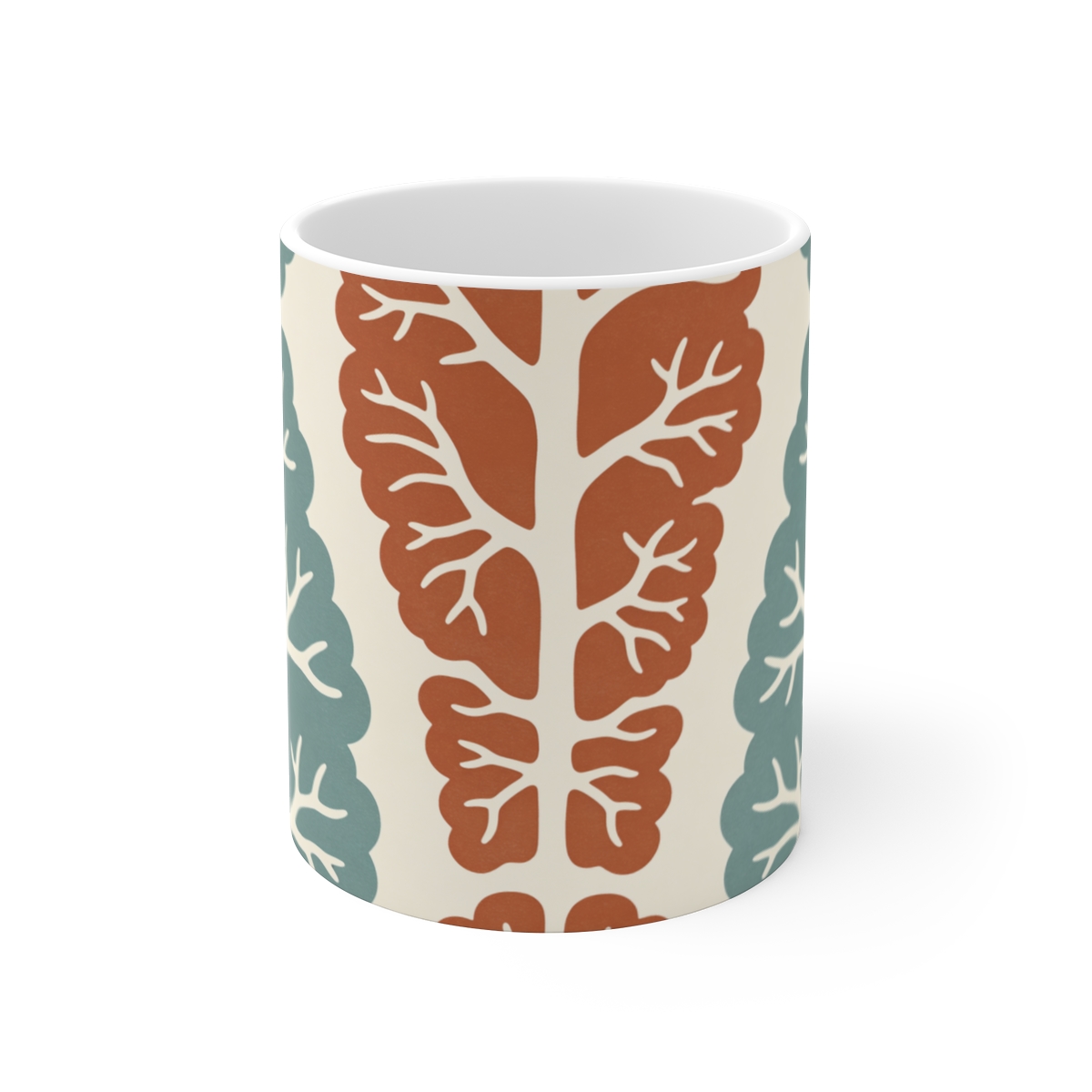 HD River-vein motif alternating dense clusters with empty lanes Ceramic Mug 11oz