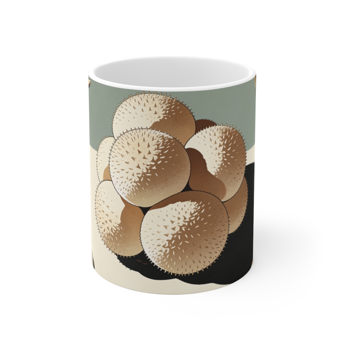 HD Puffballs surrounded by an arc of scattered seeds Ceramic Mug 11oz