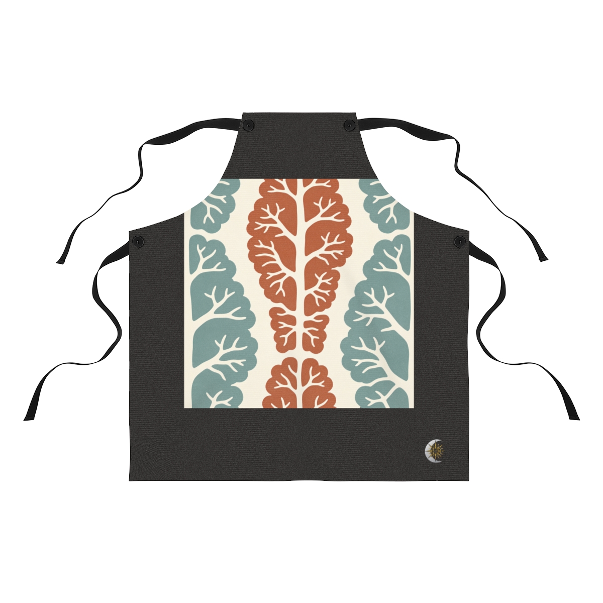 HD River-vein motif alternating dense clusters with empty lanes Polyester Kitchen Apron