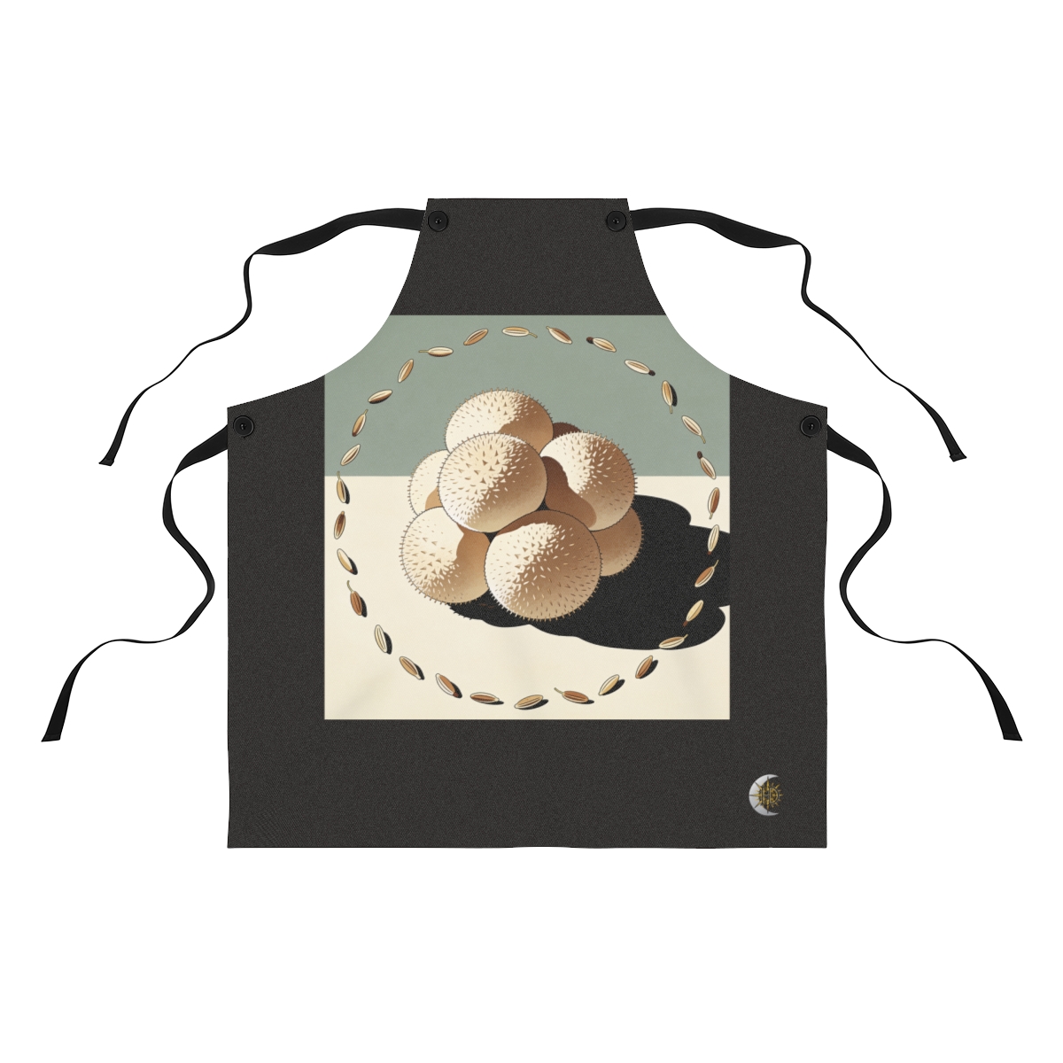 HD Puffballs surrounded by an arc of scattered seeds Polyester Kitchen Apron