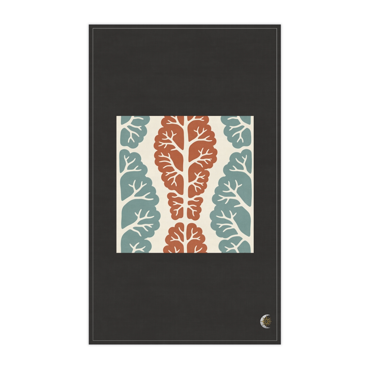 HD River-vein motif alternating dense clusters with empty lanes 100% Cotton Twill Tea Towel