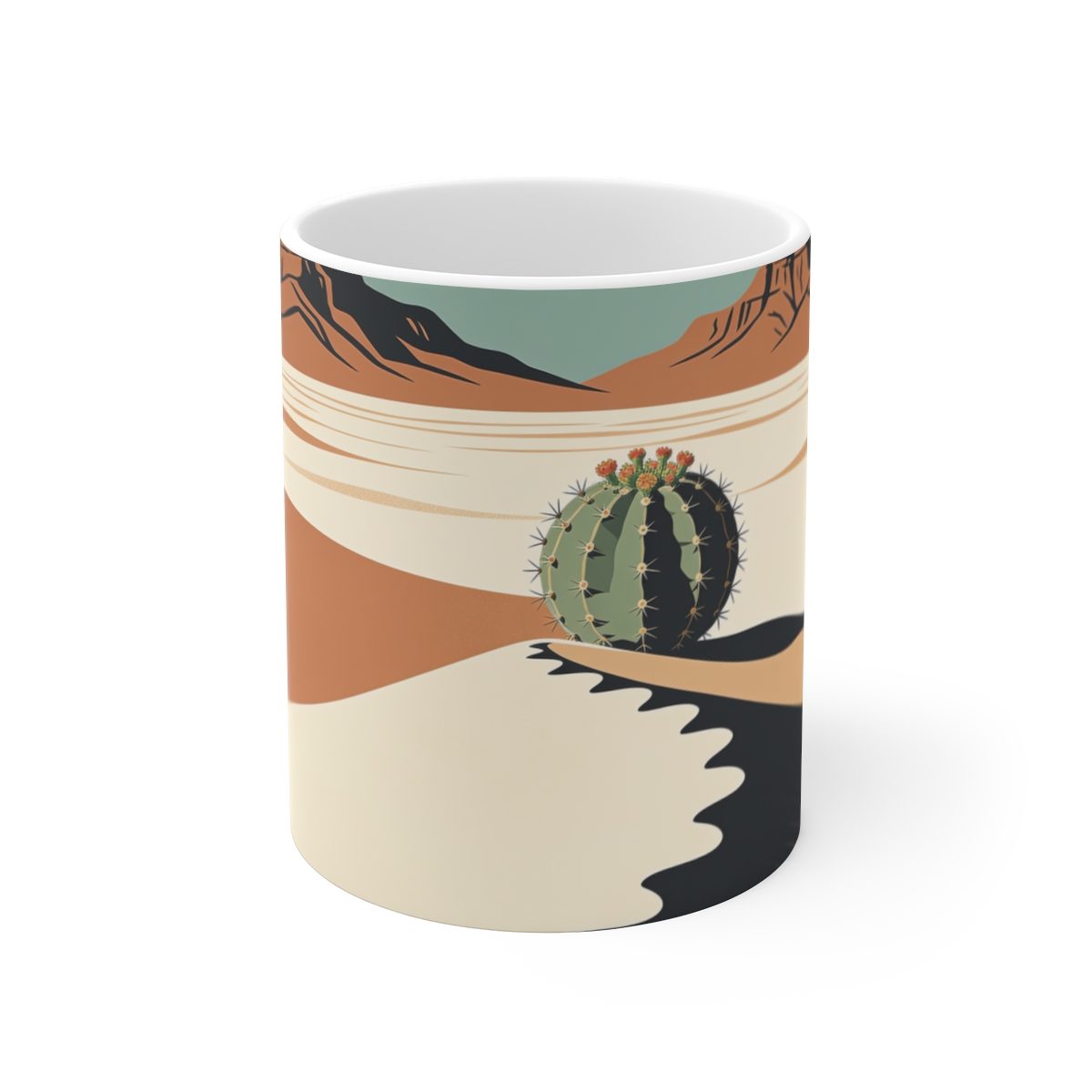 HD Round euphorbia rising behind a scalloped dune Ceramic Mug 11oz
