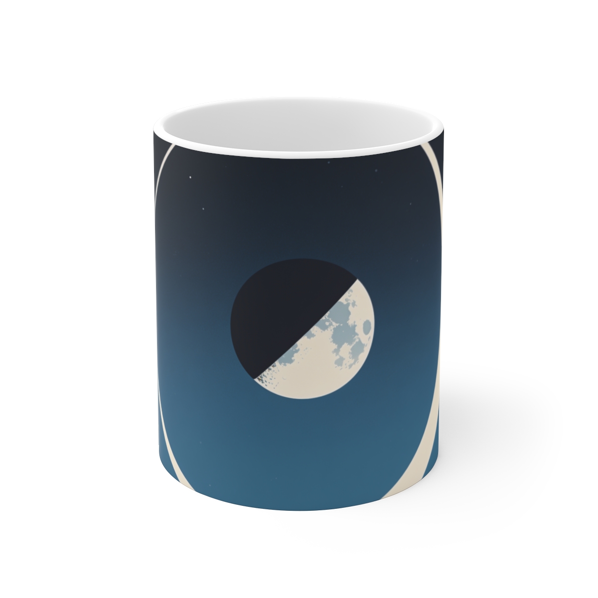 HD Dark eclipsing moon crossing one broad curved orbit Ceramic Mug 11oz